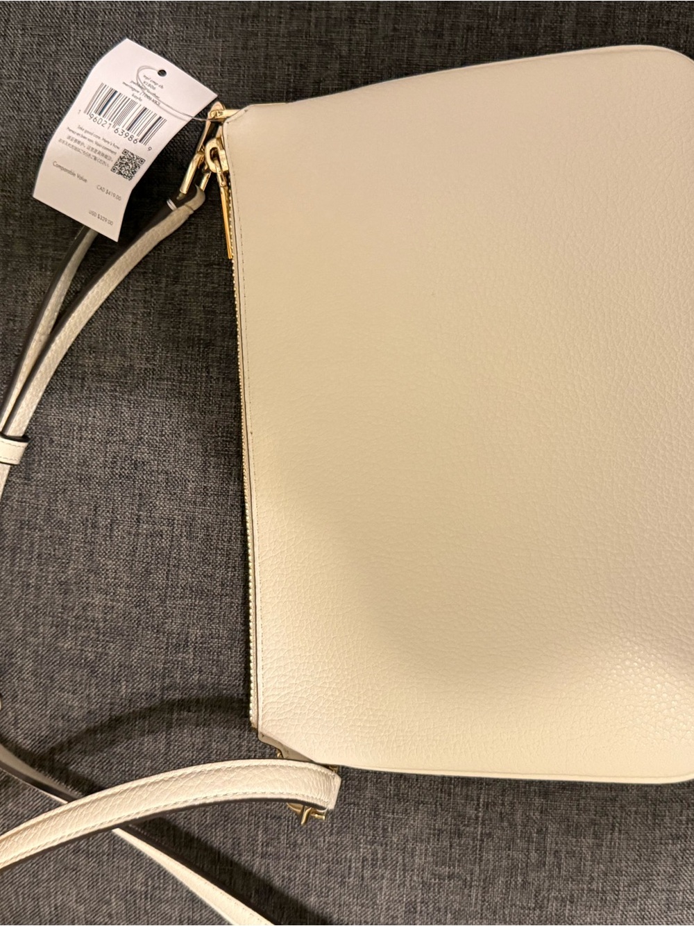 kate spade Kayla triple crossbody Cream white Leather with Gold Accent NWT - Picture 8 of 10